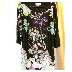 Black/floral design dress